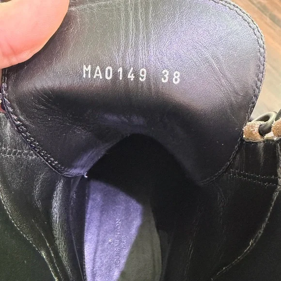 Louis Vuitton Olive and Black Lace-Up Boots - Picture 13 of 14